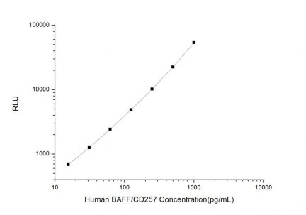 Standard Curve for Human BAFF/CD257 (B-Cell Activating Factor) CLIA Kit - Elabscience E-CL-H0009