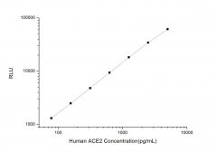 Standard Curve for Human ACE2 (Angiotensin I Converting Enzyme 2) CLIA Kit - Elabscience E-CL-H0233