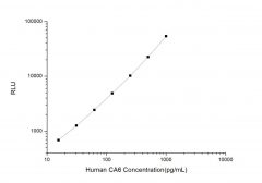 Standard Curve for Human CA6 (Carbonic Anhydrase VI) CLIA Kit - Elabscience E-CL-H0387