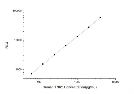 Standard Curve for Human TNK2 (Tyrosine Kinase, Non Receptor 2) CLIA Kit - Elabscience E-CL-H1197