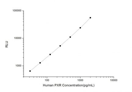 Standard Curve for Human PXR (Pregnane X Receptor) CLIA Kit - Elabscience E-CL-H1425