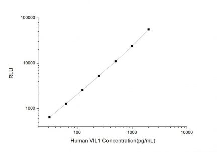 Standard Curve for Human VIL1 (Villin 1) CLIA Kit - Elabscience E-CL-H1439