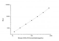Standard Curve for Mouse CXCL16 (Chemokine C-X-C-Motif Ligand 16) CLIA Kit - Elabscience E-CL-M0190