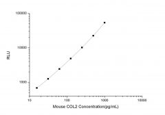 Standard Curve for Mouse COL2 (Collagen Type II) CLIA Kit - Elabscience E-CL-M0242