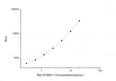 Standard Curve for Rat S100A11 (S100 Calcium Binding Protein A11) CLIA Kit - Elabscience E-CL-R0590