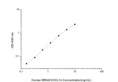 Standard Curve for Human BRAK/CXCL14 (Breast and Kidney Expressed Chemokine) ELISA Kit