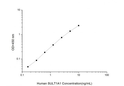 Standard Curve for Human SULT1A1 (Sulfotransferase 1A1) ELISA Kit