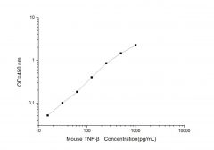 Standard Curve for Mouse TNF-β (Tumor necrosis factor β) ELISA Kit