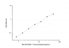 Standard Curve for Rat SVCAM-1 (Soluble Vascuolar Cell Adhesion Molecule 1) ELISA Kit