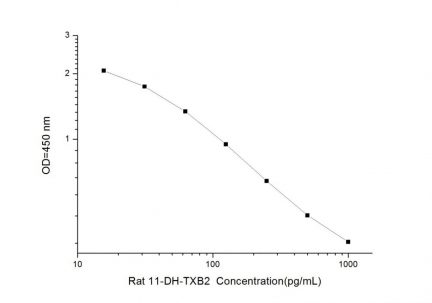 Standard Curve for Rat 11-DH-TXB2 (11-Dehydrothromboxane B2) ELISA Kit