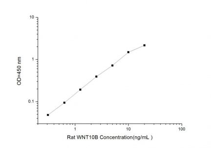 Standard Curve for Rat WNT10B ( Wingless-Type MMTV Integration Site Family, Member 10B) ELISA Kit