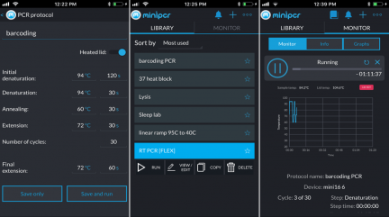 miniPCR application, interface and programs
